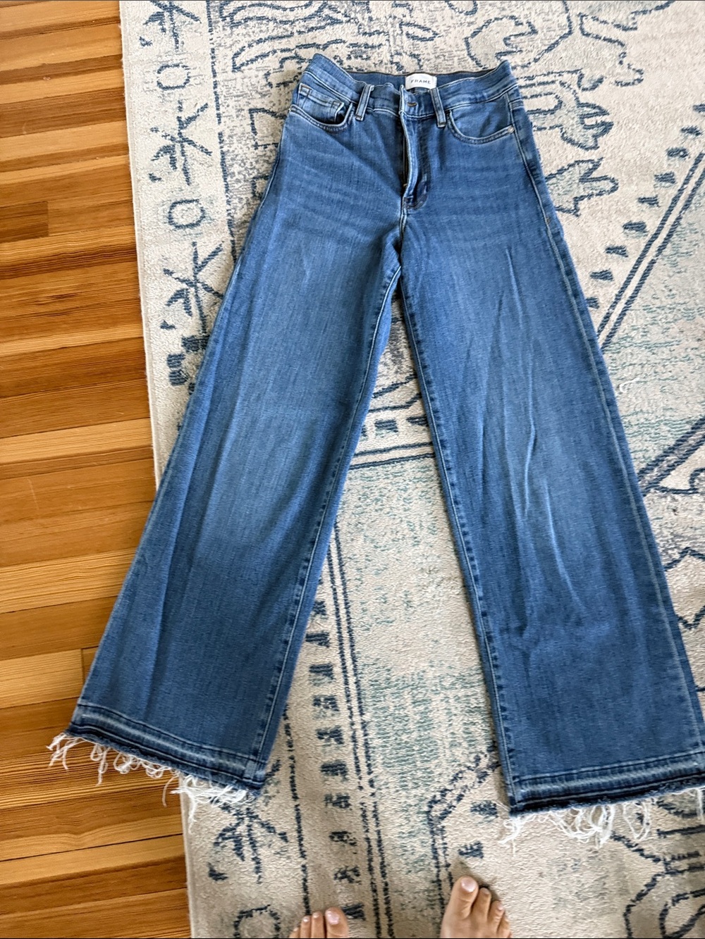 Frame Denim le slim palazzo Wide Leg Jeans in Blue